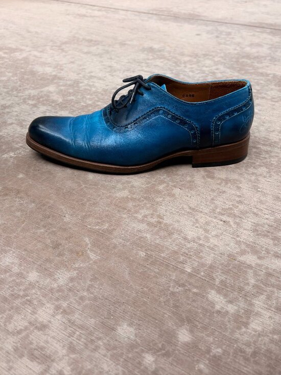 John Fluevog | Twin Turbine 837 Granville Brogue Leather Oxfords- Blue main image 12